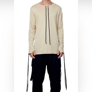 Jonny Cota Studio Drawstring Long Sleeve T-Shirt, Men's Small